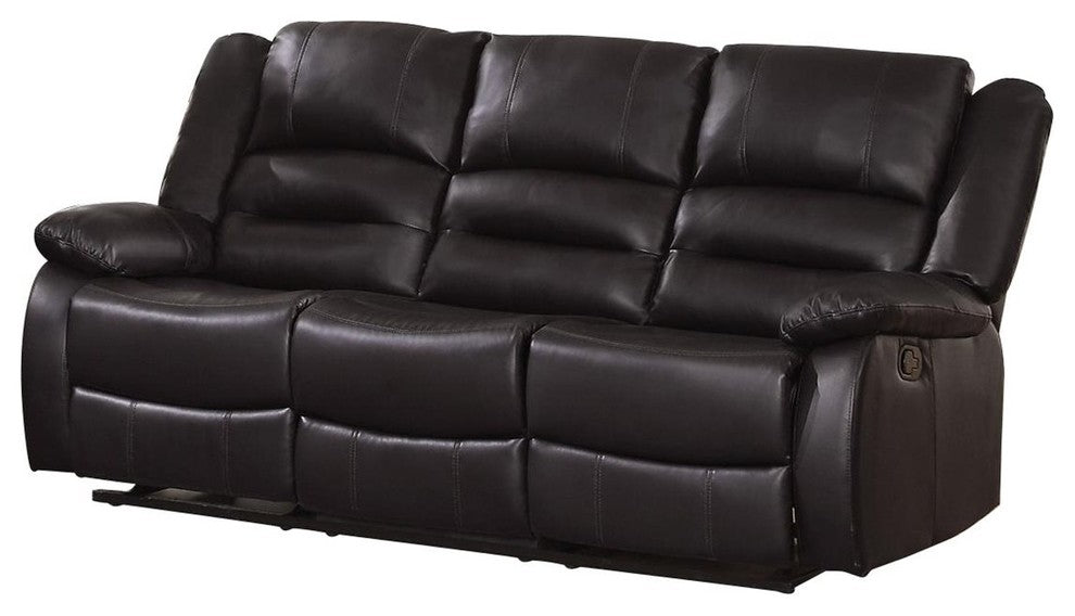 Jacoy Double Reclining Sofa, Brown Leather