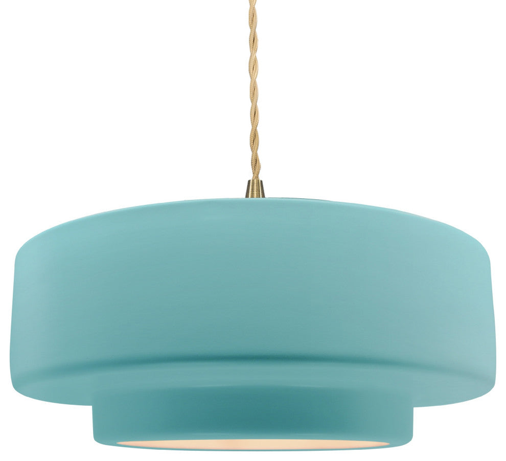 Radiance Large Tier Pendant, Reflecting Pool Frame, Brushed Brass, LED