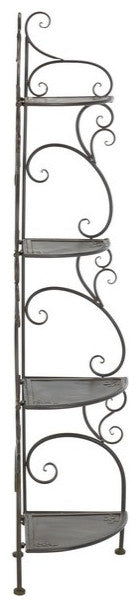 Safavieh Turuca 4 Tier Corner Shelf, Black Rust
