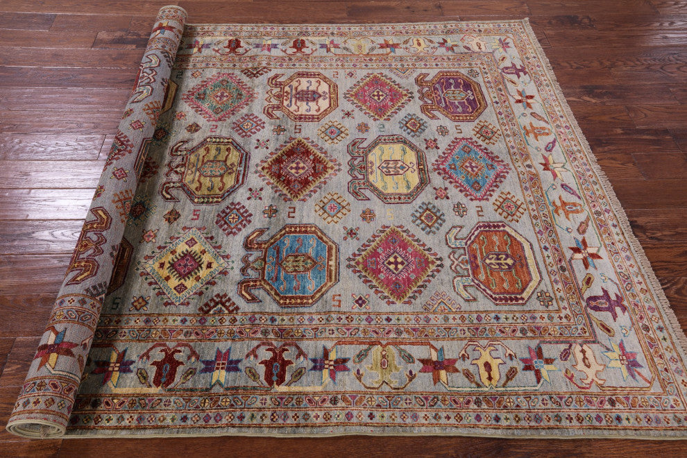 Fine Turkmen Ersari Handmade Wool Rug 5' 8" X 7' 8" - Q12216
