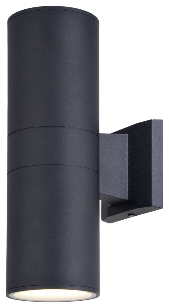 Chiasso Aluminum Integrated LED Black Outdoor Wall Lantern with Up Down Lighting
