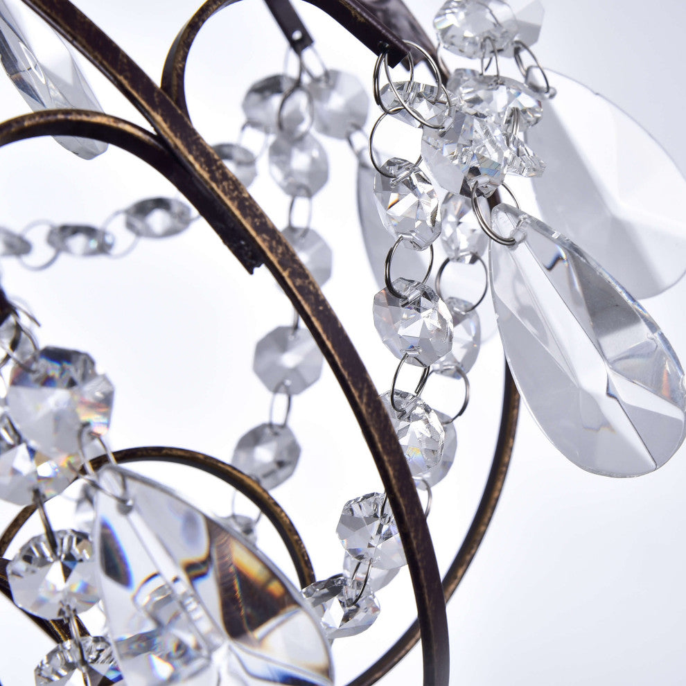 Angela Brushed Oak 1-light Teardrop Chandelier