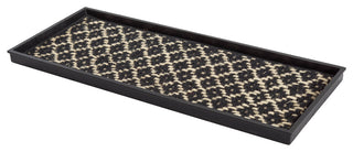34.5"x14"x1.5" Natural/Recycled Rubber Boot Tray Black/Ivory Coir Insert