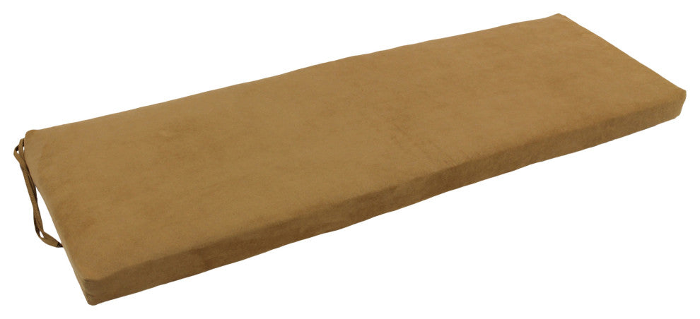 57"X19" Solid Microsuede Bench Cushion, Camel