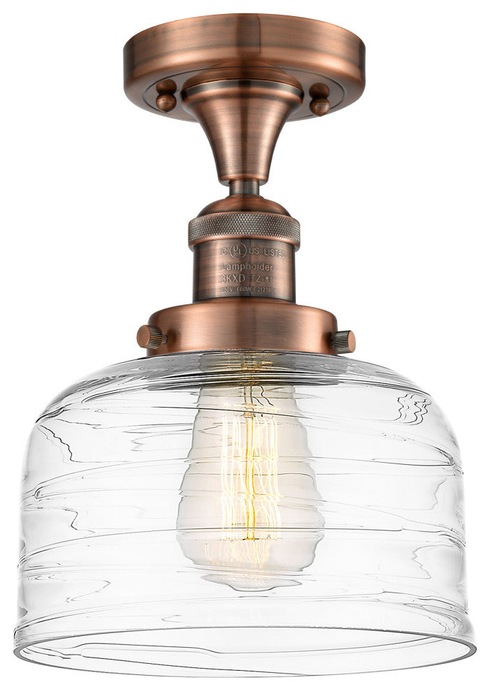 Innovations 517-1CH-AC-G713-LED 1-Light Semi-Flush Mount, Antique Copper