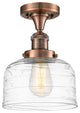 Innovations 517-1CH-AC-G713-LED 1-Light Semi-Flush Mount, Antique Copper