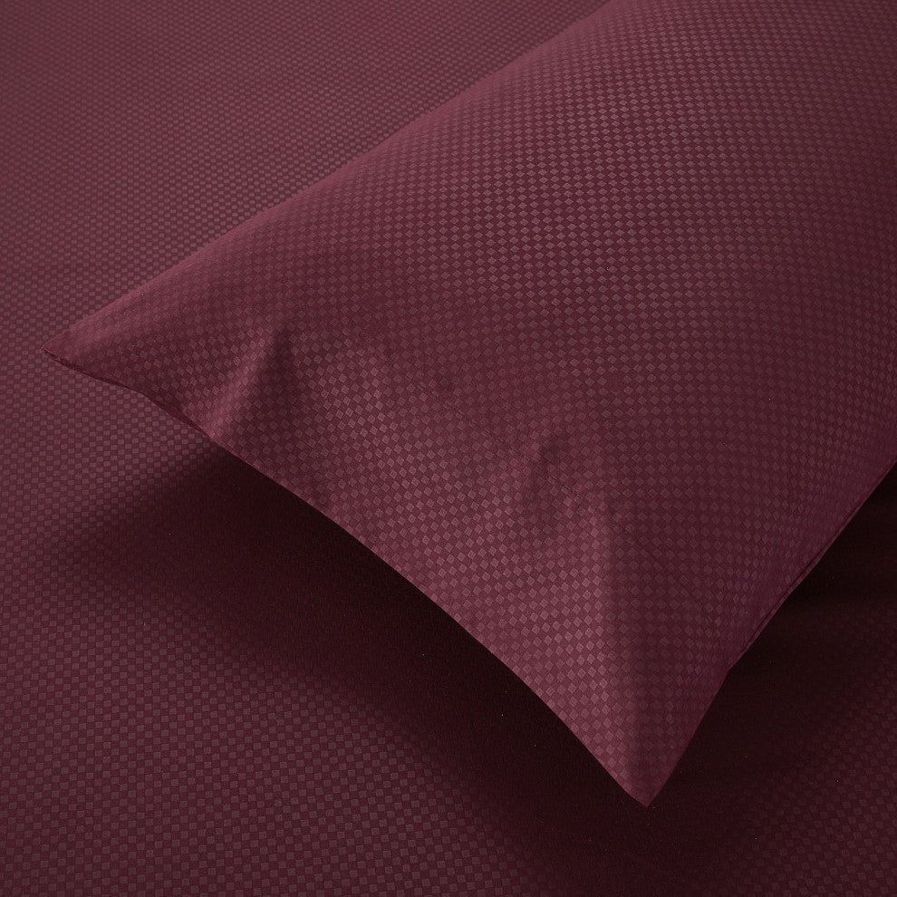 Tobol 6 Piece Embossed Sheet Set, Wine, Queen