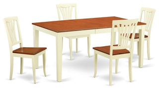 5-Piece Dinette Set for Table and 4 Kitchen Dining Chairs, Buttermilk