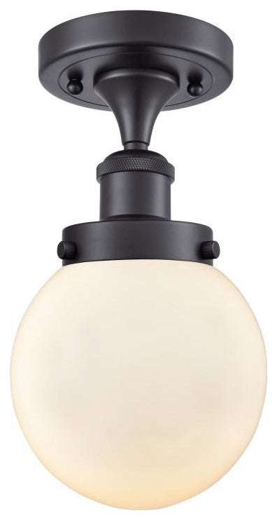 Innovations Lighting 916-1C-BK-G201-6-LED Beacon 1 Light 6" Semi-Flush Mount