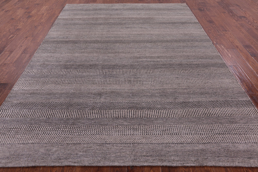 8' 1" X 10' 3" Hand-Knotted Savannah Grass Wool and Silk Rug Q11968