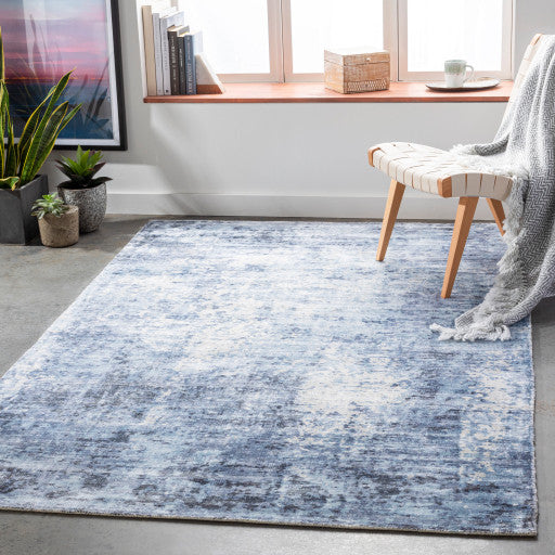 Surya Park Avenue PAV-2302 2'x3' Rug, Navy/Denim/Black/Light Gray/White