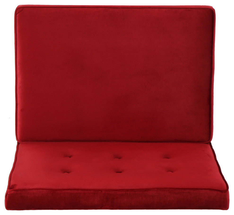 GDF Studio DuSoleil Velvet Modern Armless Chair, Berry