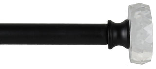 3/4" Diameter Cut Crystal Disc Drapery Rod, Black, 84"-120"