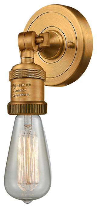 Bare Bulb 1-Light Sconce, Brushed Brass