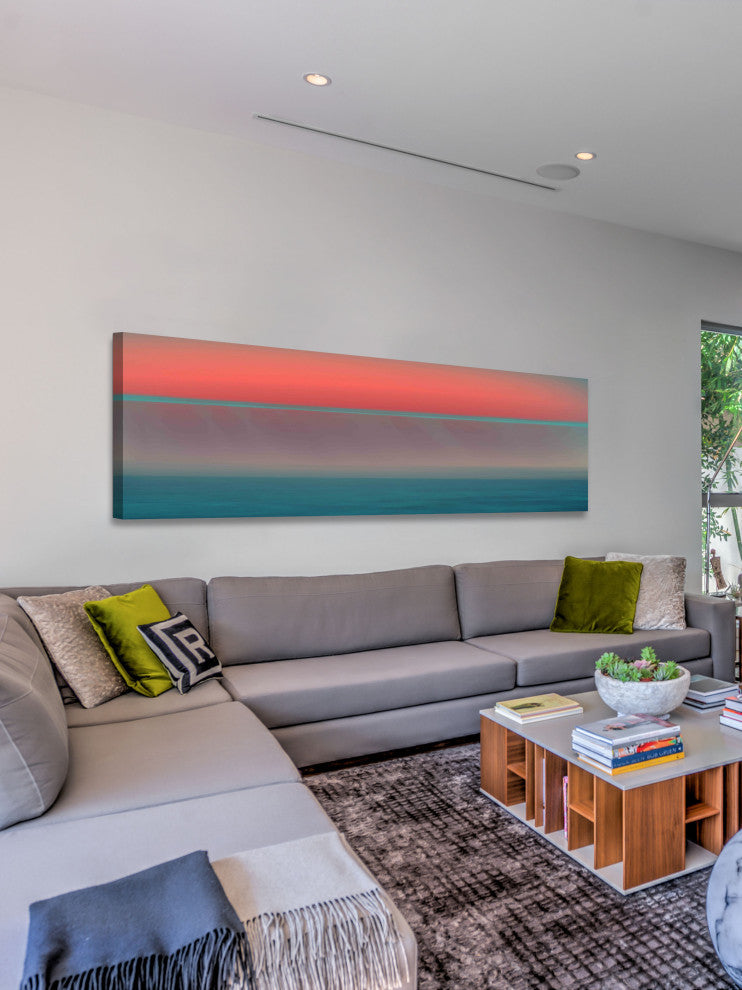 "Red Glow" Print on Canvas, 30"x10"