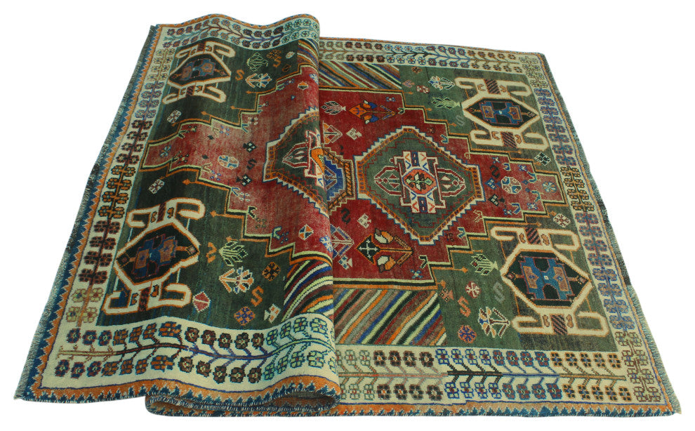 Fine Vintage Distressed Knox Red Rug