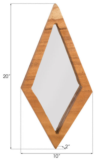 Diamond Chamcha Wood Mirror, Medium, Natural