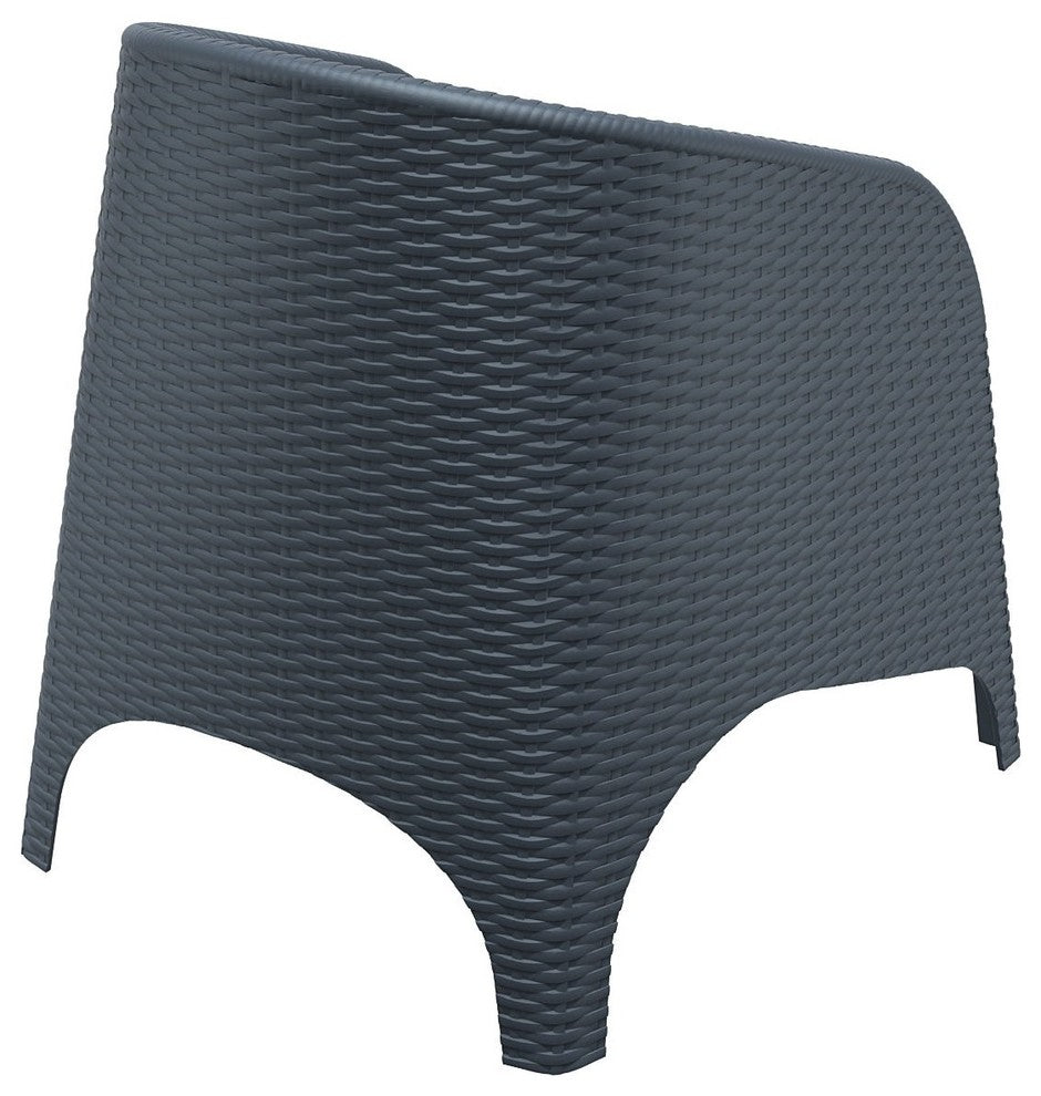 Aruba Resin Wickerlook Chair, Dark Gray, Set of 2