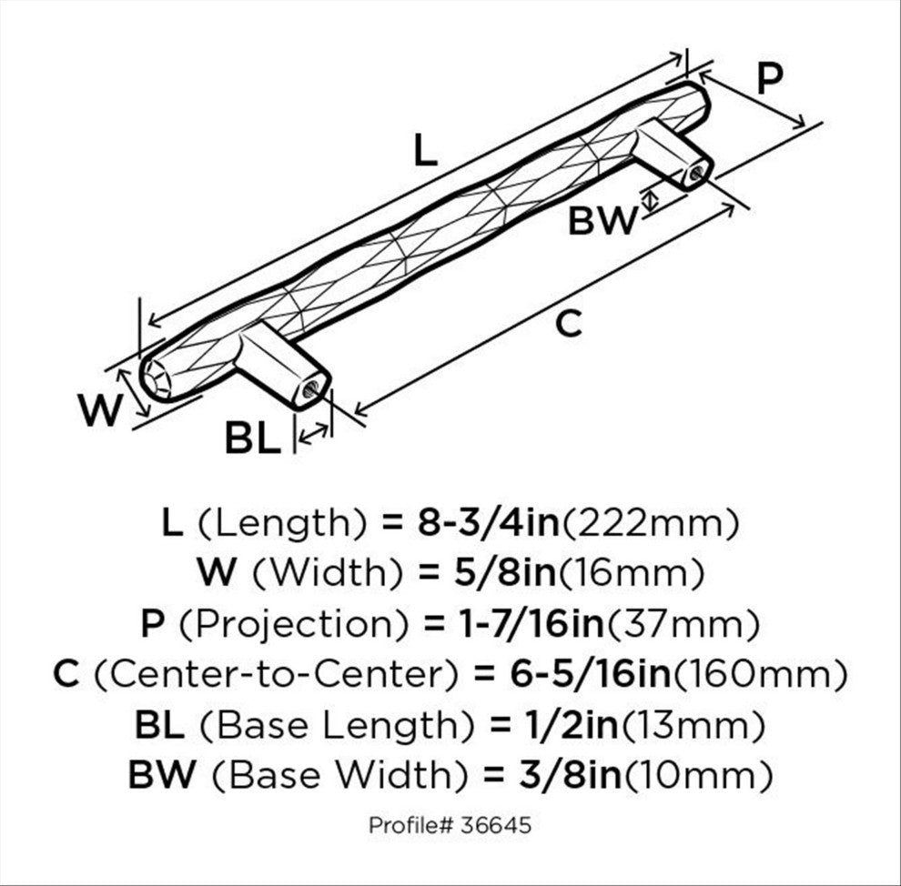 St. Vincent 6-5/16" Center-to-Center Black Bronze Cabinet Pull