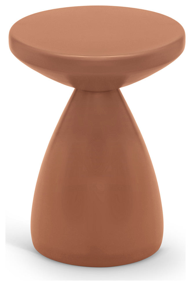 Anika Iron End / Side Table, Terracotta