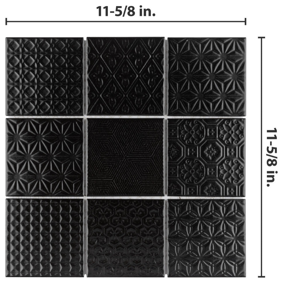 Spirit Black Porcelain Floor and Wall Tile