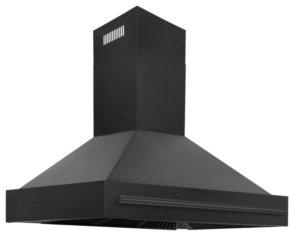 ZLINE 48" Wall Mount Range Hood, Black Stainless Steel, BS655-48-BS