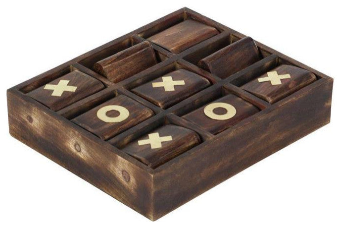 Dark Brown Mango Wood Traditional Game Set