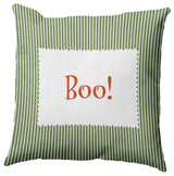 Halloween Boo Ticking Accent Pillow, Scallion, 18"x18"