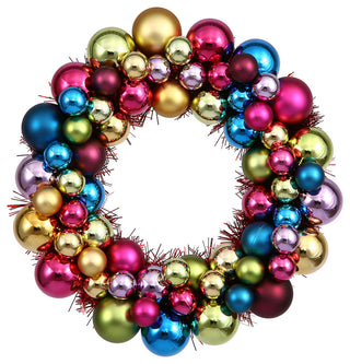 12" Multi Colored Ball Wreath