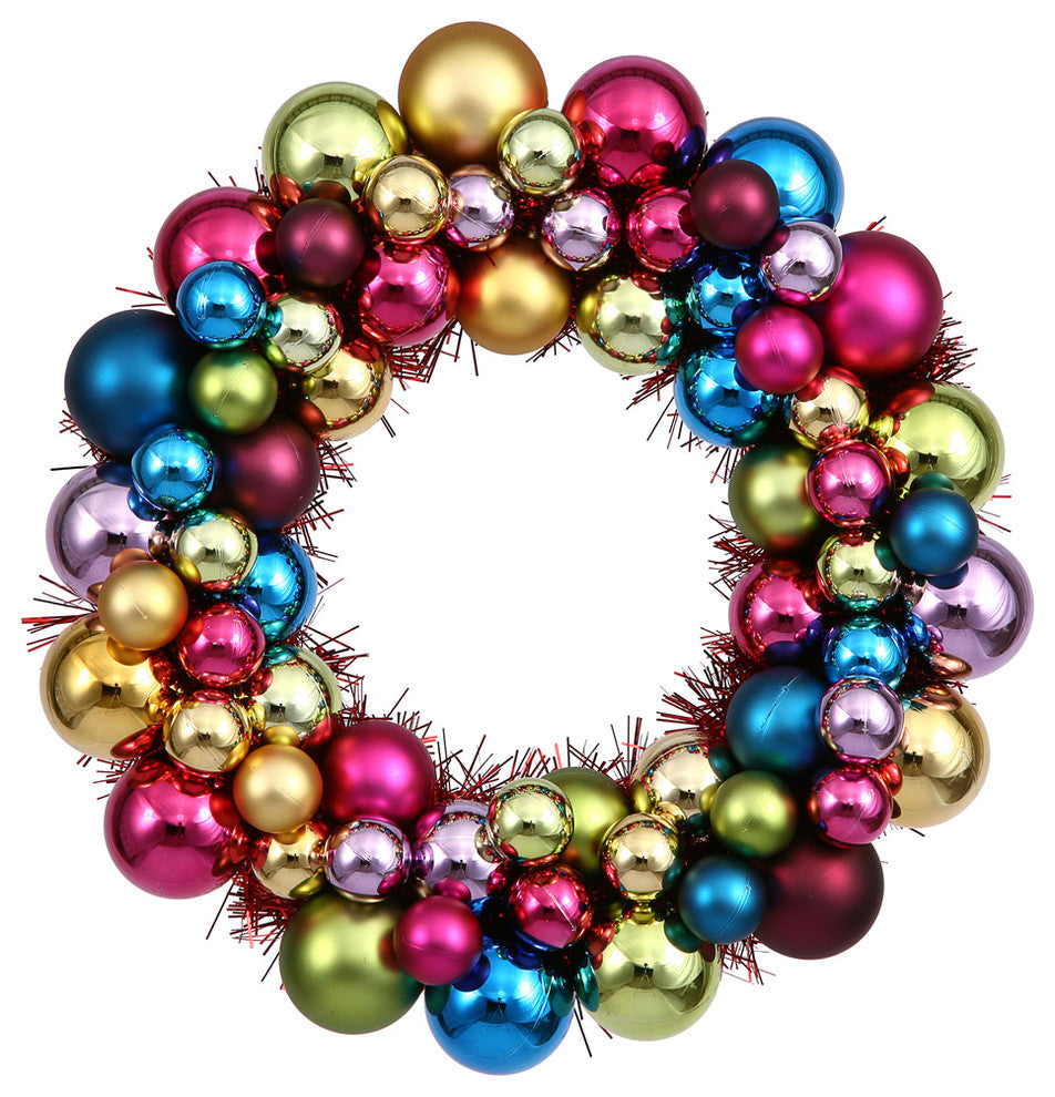 12" Multi Colored Ball Wreath