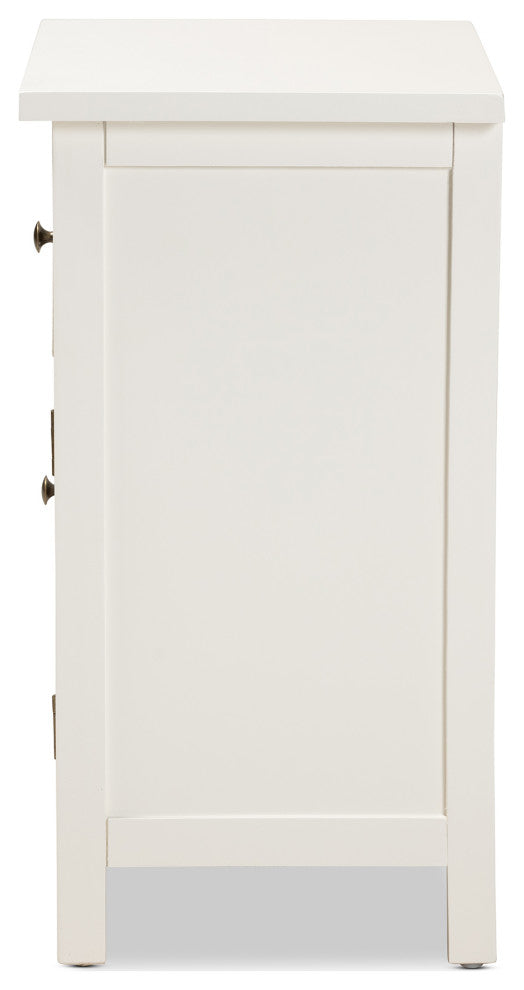 Lambert Classic and Traditional White Finished Wood 1-Drawer Nightstand