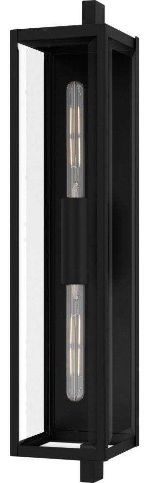 Dale Two Light Outdoor Wall Lantern in Matte Black