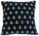 HomeRoots Square Nautical Blue and White Anchor Accent Pillow Cover