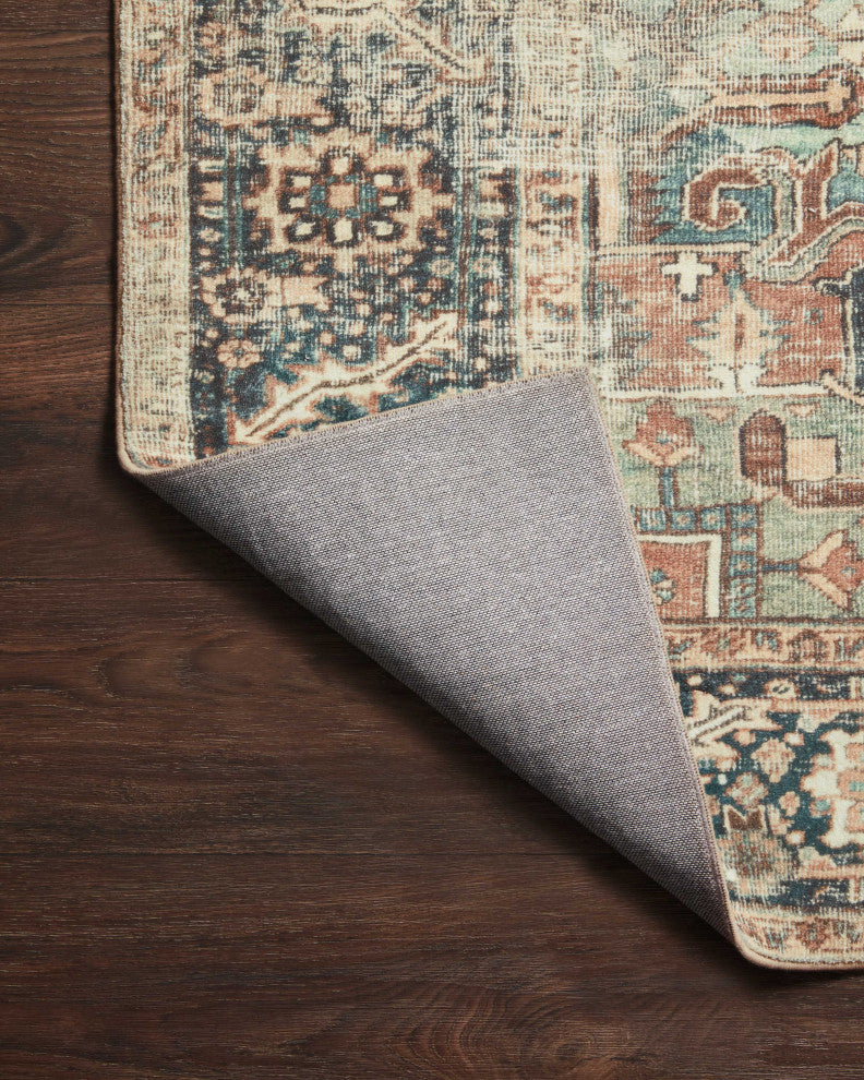 Margot Oriental Terracotta/Lagoon Area Rug, 7''6"x9''6"