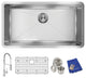 Elkay Crosstown 16 Gauge Stainless Steel Sink Kit with Faucet