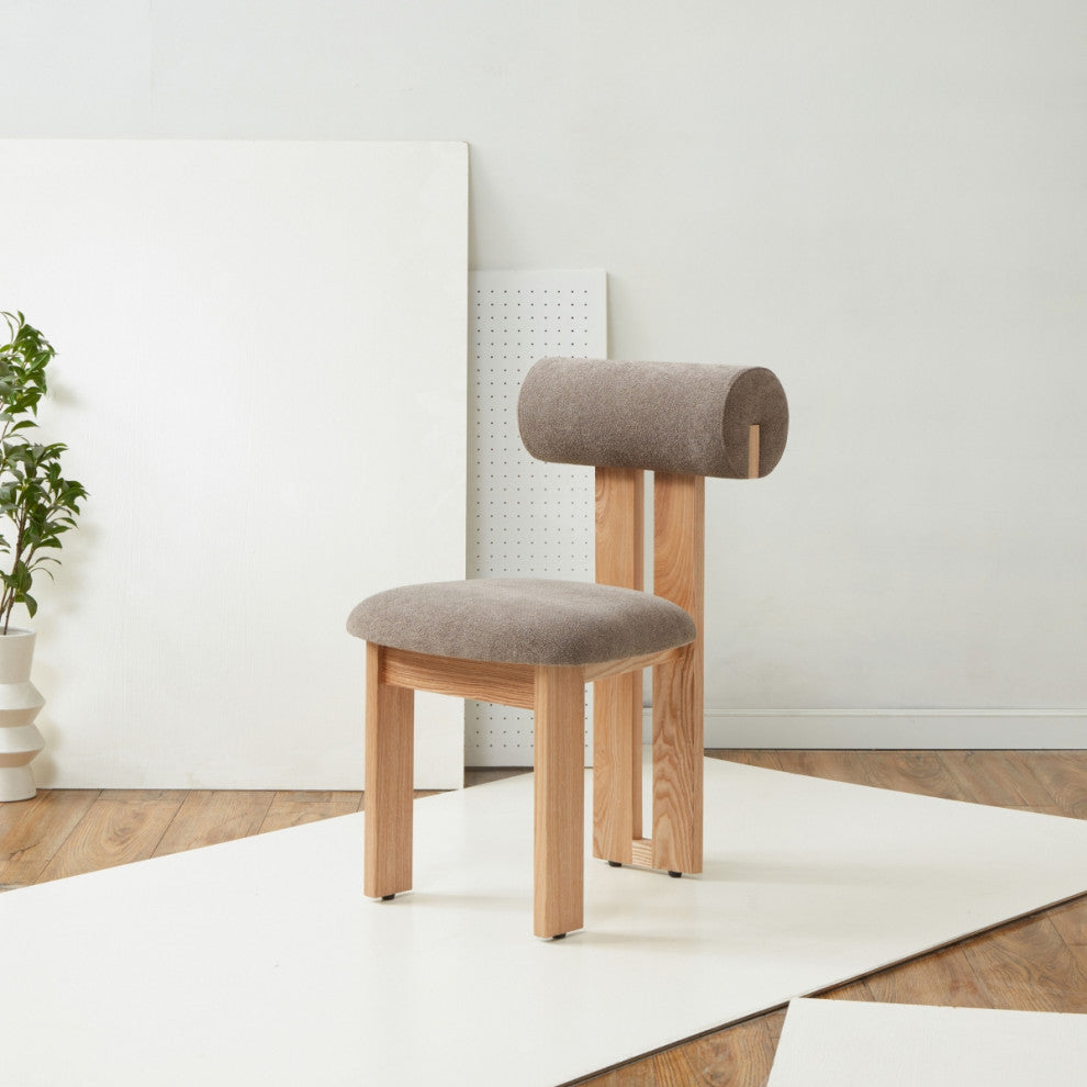 Safavieh Couture Halloway Boucle Dining Chair, Brown/Natural