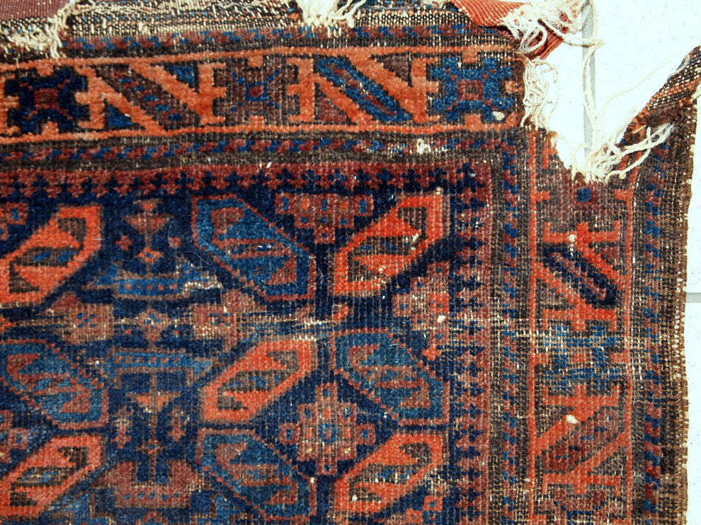 Handmade antique Afghan Baluch bagface 2.4' x 2.6' ( 74cm x 79cm) 1880s