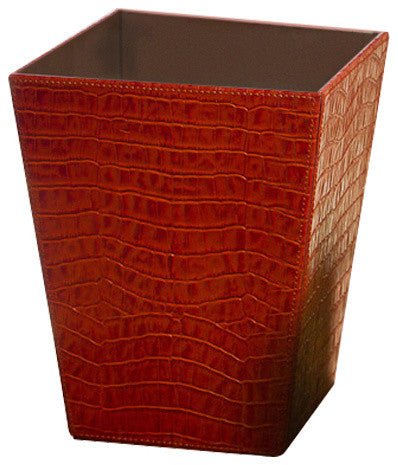 Burnt Croc Waste Basket, Orange