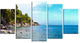 "Wild Blue Beach Panorama View" Seashore Wall Art, 5 Panels, 60"x32"