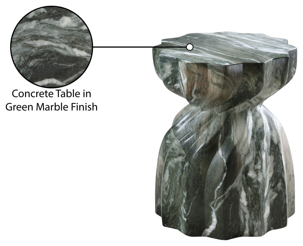 Caserta Finished Concrete Indoor/Outdoor End / Side Table, Green