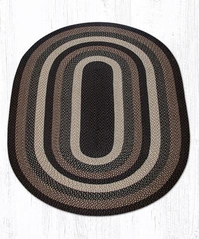 Earth Rugs C-313 Mocha / Frappuccino Oval Braided Rug 5 Feet x 8 Feet