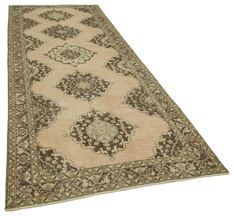 Rug N Carpet - Handmade Anatolian 4' 6" x 12' 5" Antique Runner Rug