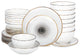 Christian Siriano Luma Porcelain 32 Piece Dinnerware Set, Black