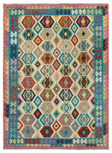 Flatweave Lolita Red/Blue Rug, 5'10x8'1