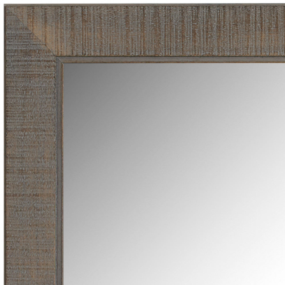 Huntington Framed Wall Mirror, Driftwood, 36"x36"