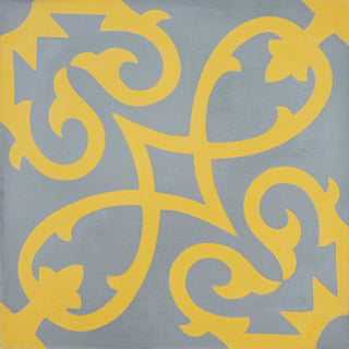 Agadir Handmade Cement Tile, Gold/Gray, Sample