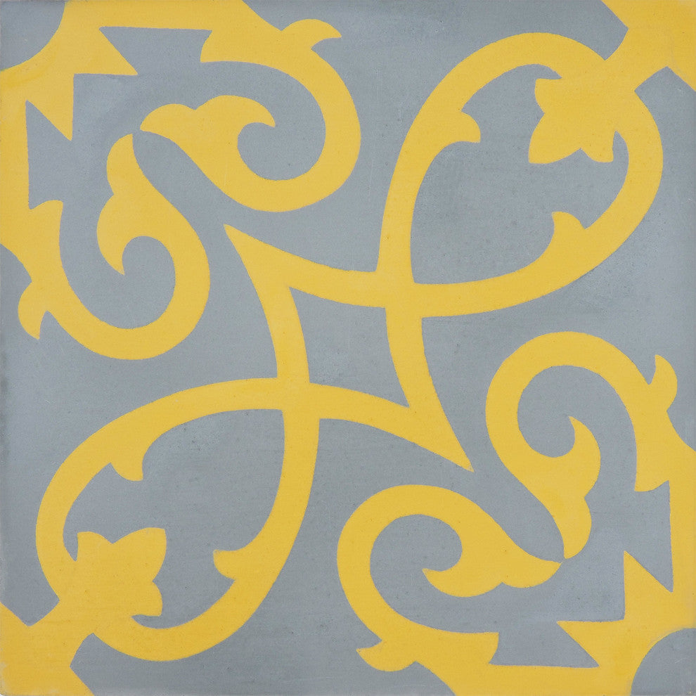 Agadir Handmade Cement Tile, Gold/Gray, Sample