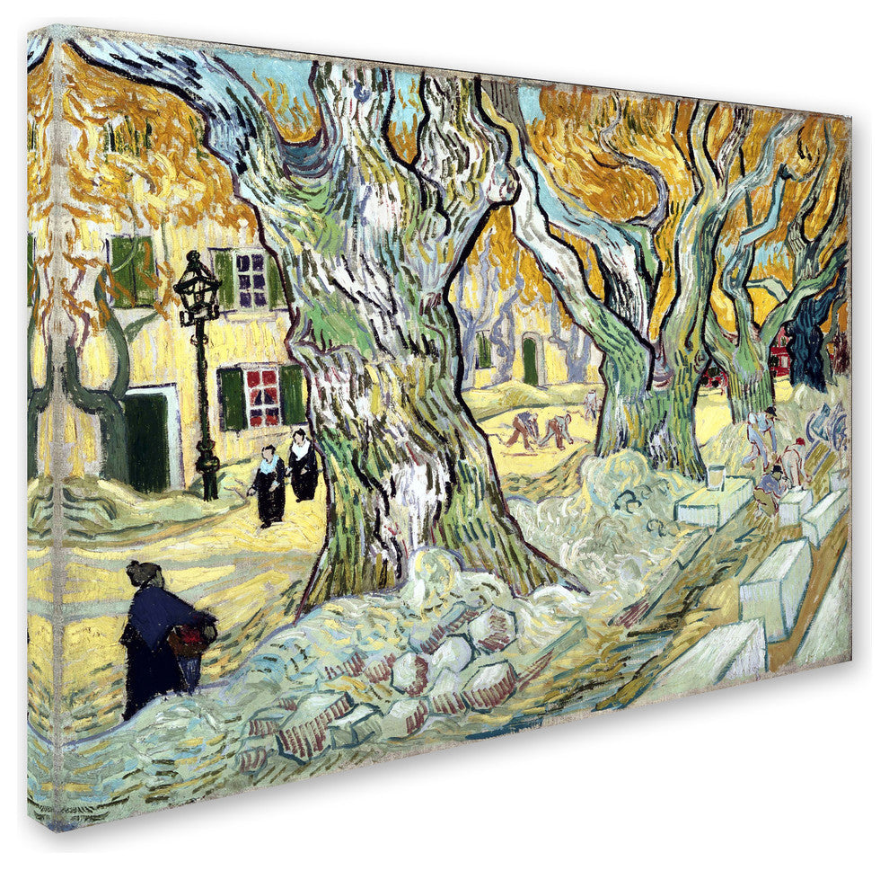 Vincent van Gogh ''The Road Menders'' Canvas Art, 24x18