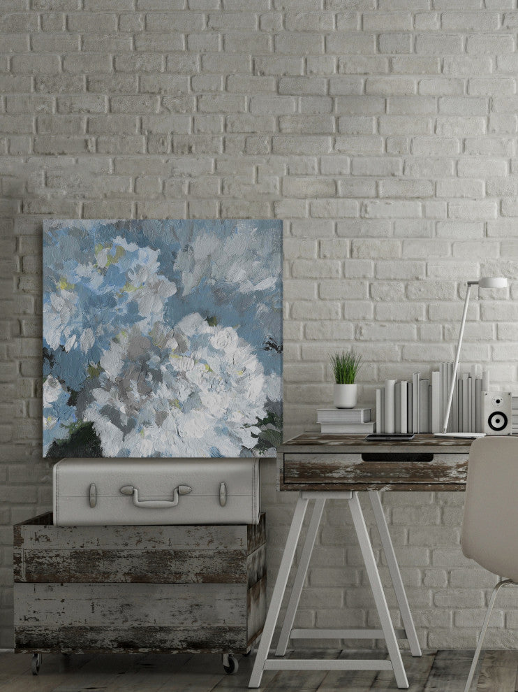 "Blue Zoom" Painting Print on Wrapped Canvas, 24"x24"