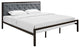 Brown Gray Mia King Fabric Bed